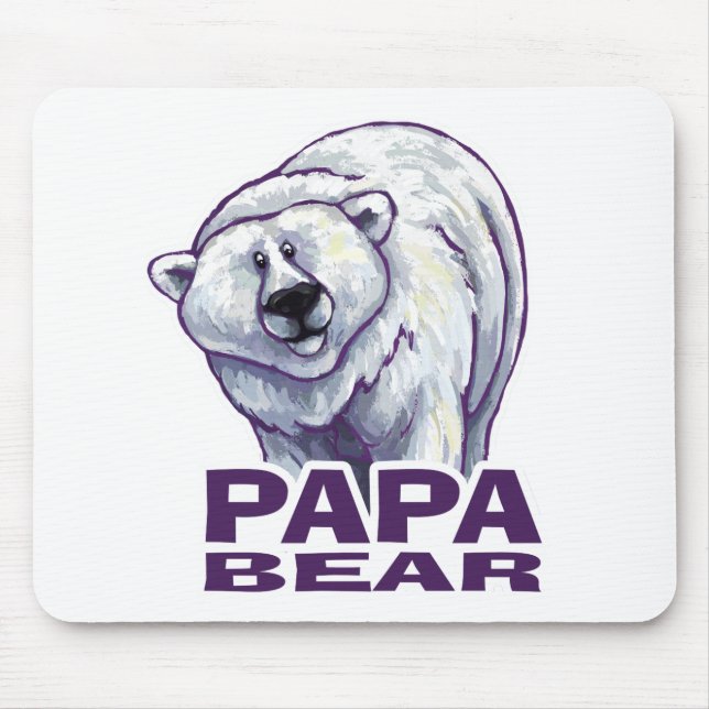 Papa Polar Bear Mouse Mat (Front)