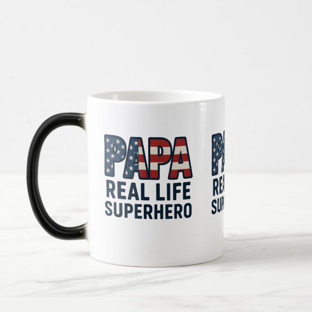 PAPA Real Life Superhero  Magic Mug (Left)