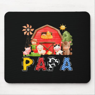 Papa Red Farm Cow Birthday Boy Matching Family Par Mouse Mat