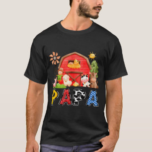 Papa Red Farm Cow Birthday Boy Matching Family Par T-Shirt