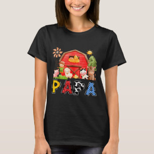 Papa Red Farm Cow Birthday Boy Matching Family Par T-Shirt