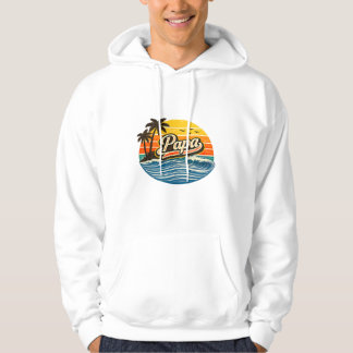 Papa Retro Sunset Name Design Hoodie