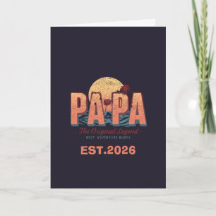 PAPA Retro Vintage Summer Sunset Greeting Card
