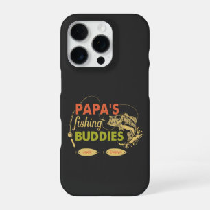 Papa’s Fishing Buddies Personalized grandkids Name iPhone 16 Pro Case