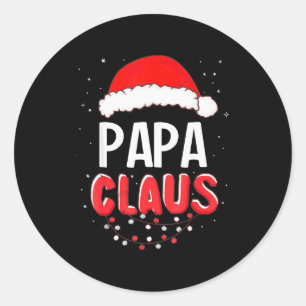Papa Santa Claus Christmas Matching Costume Classic Round Sticker