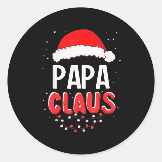 Papa Santa Claus Christmas Matching Costume  Classic Round Sticker (Front)