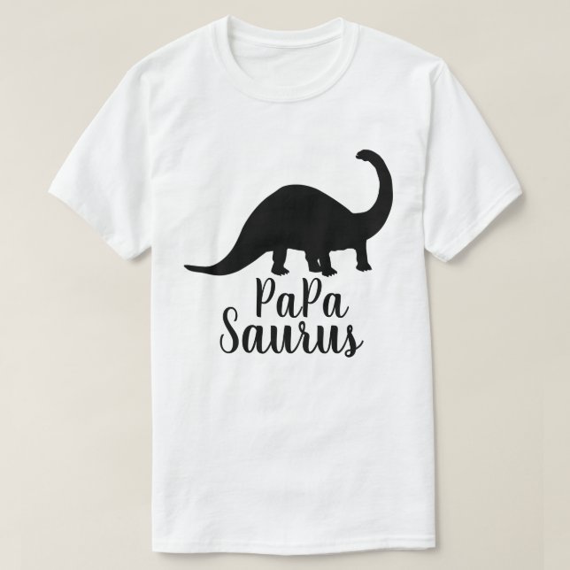Papa Saurus Brontosaurus Silhouette T-Shirt (Design Front)