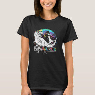 Papa Saurus Funny Dino Tie Dye Bandanna Father's D T-Shirt