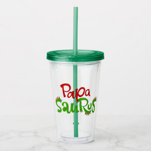 Papa Saurus Graphic Acrylic Tumbler