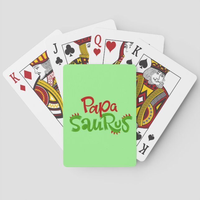 Papa Saurus Graphic Playing Cards (Back)