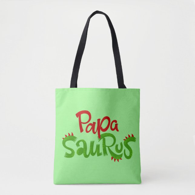 Papa Saurus Graphic Tote Bag (Front)