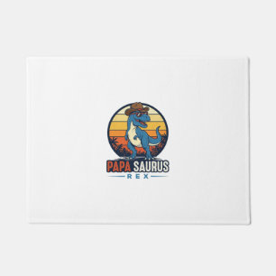 Papa Saurus Rex Cowboy Dinosaur Vintage Shirt_1 Doormat