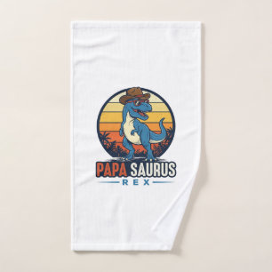 Papa Saurus Rex Cowboy Dinosaur Vintage Shirt_1 Hand Towel