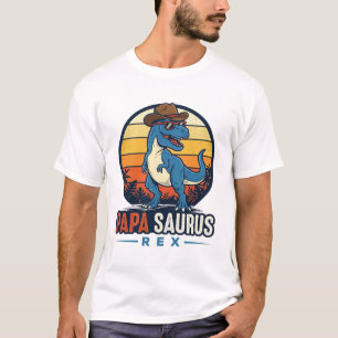 Papa Saurus Rex Cowboy Dinosaur Vintage Shirt_1 T-Shirt