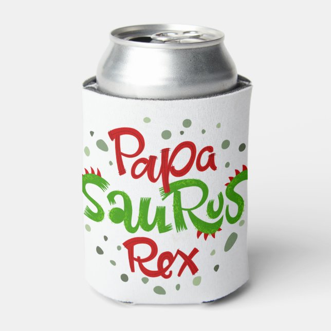 Papa Saurus Rex Graphic Can Cooler (Can Front)