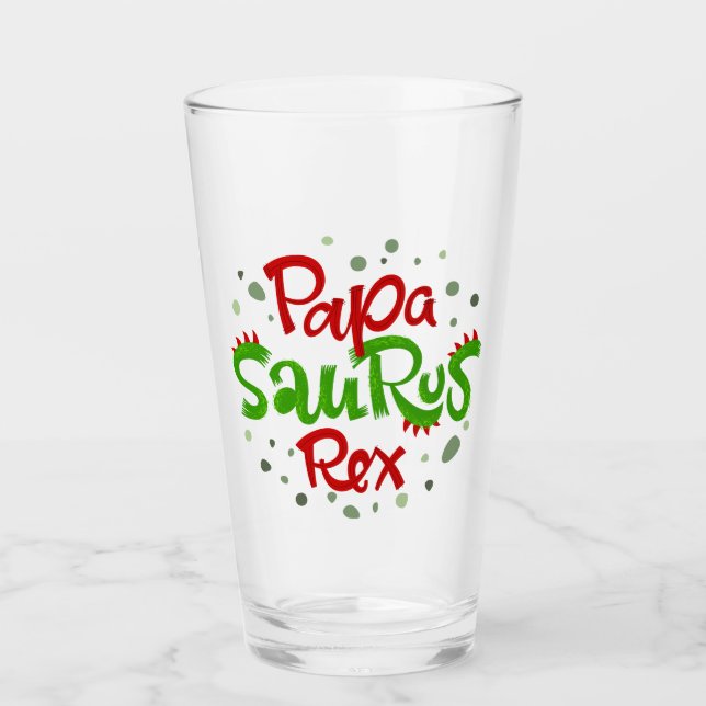 Papa Saurus Rex Graphic Glass (Front)