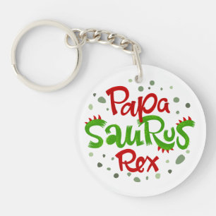 Papa Saurus Rex Graphic Key Ring