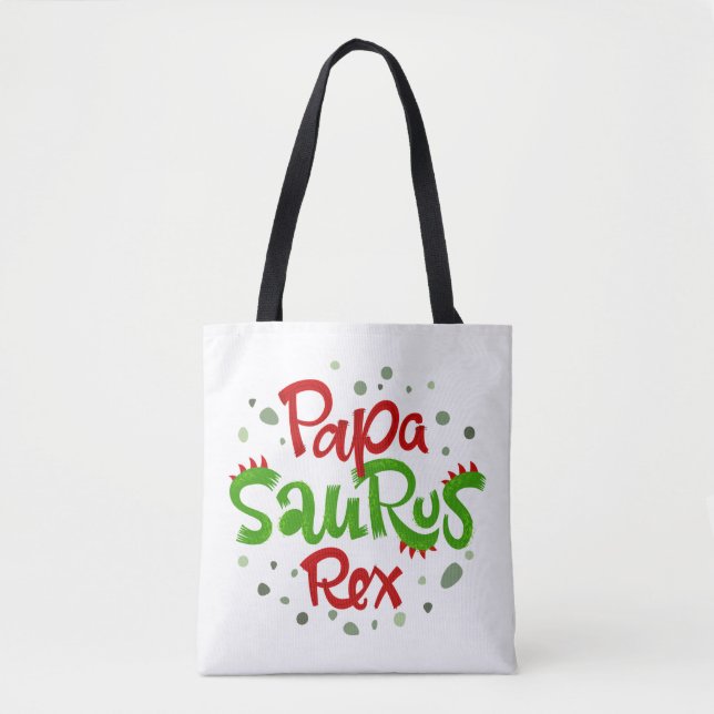 Papa Saurus Rex Graphic Tote Bag (Front)