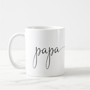 Papa Script Heart Dad Gift Simple Personalised Coffee Mug