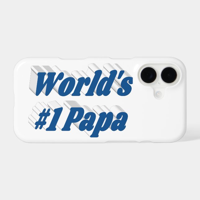 Papa sea blue text  iPhone case (Back Horizontal)