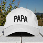 Papa Simple Trendy Modern Typography Custom Embroidered Hat<br><div class="desc">Papa Simple Trendy Modern Typography Custom Embroidered Baseball Cap features the simple modern embroidered text "Papa". Perfect as a gift for Papa for Father's Day,  Christmas,  birthday and more. Created by Evco Studio www.zazzle.com/store/evcostudio</div>