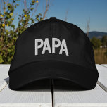 Papa Simple Trendy Modern Typography Custom Embroidered Hat<br><div class="desc">Papa Simple Trendy Modern Typography Custom Embroidered Baseball Cap features the simple modern embroidered text "Papa". Perfect as a gift for Papa for Father's Day,  Christmas,  birthday and more. Created by Evco Studio www.zazzle.com/store/evcostudio</div>