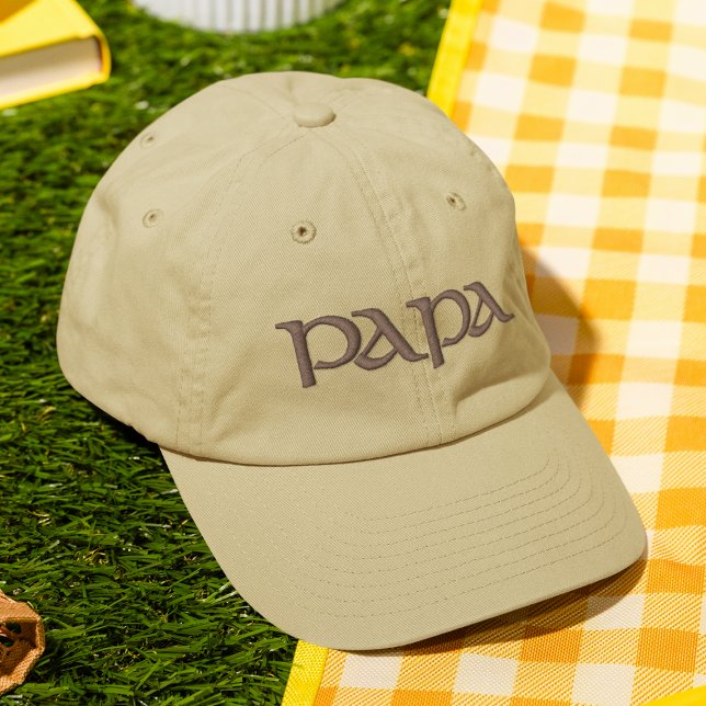 Papa Simple Trendy Modern Typography Custom Embroidered Hat (Creator Uploaded)