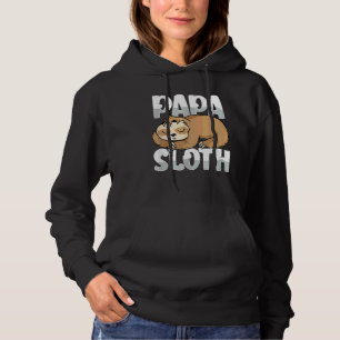 Papa Sloth Lazy Sloths  Daddy Cute Father's Day Sa Hoodie