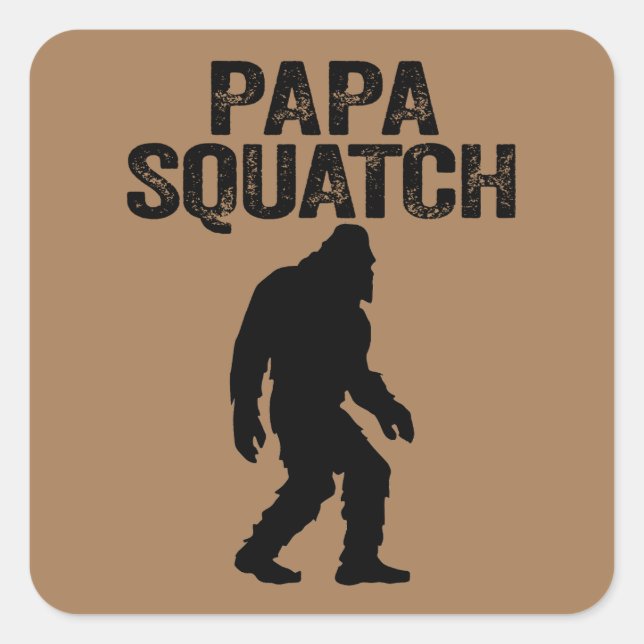 Papa Squatch Funny Bigfoot - Father's Day Gift Square Sticker (Front)