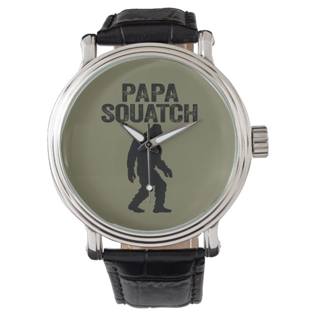 Papa Squatch Funny Bigfoot - Father's Day Gift Watch (Front)