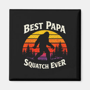 Papa squatch vintage retro sunset bigfoot dad  magnet
