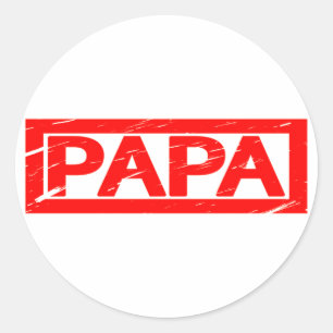 Papa Stamp Classic Round Sticker