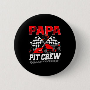 Papa T Crew Racing Family Race Car Birthday Boy 6 Cm Round Badge