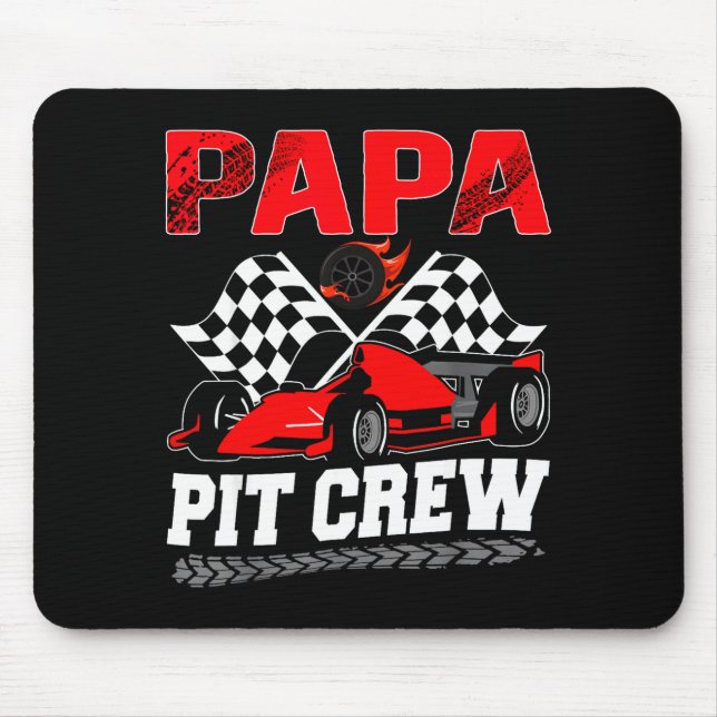 Papa T Crew Racing Family Race Car Birthday Boy  Mouse Mat (Front)
