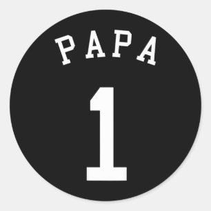 Papa Team Uniform No. 1 Sell Soccer Volleyll Crick Classic Round Sticker