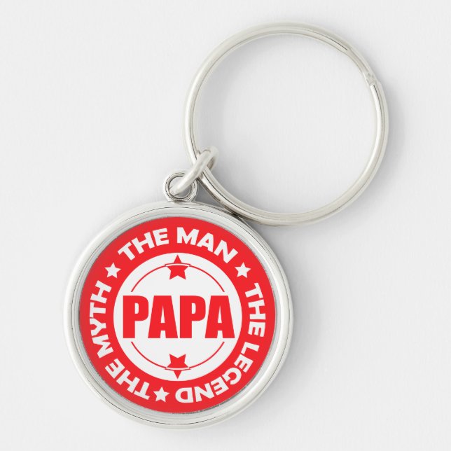 Papa. The Man. The Myth. The Legend. Key Ring (Front)