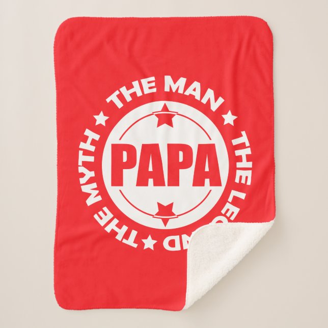 Papa. The Man. The Myth. The Legend. Sherpa Blanket (Front)