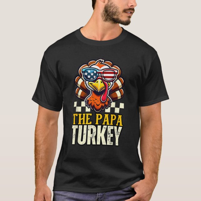 Papa Turkey Dad Dinner Group matching family thank T-Shirt (Front)