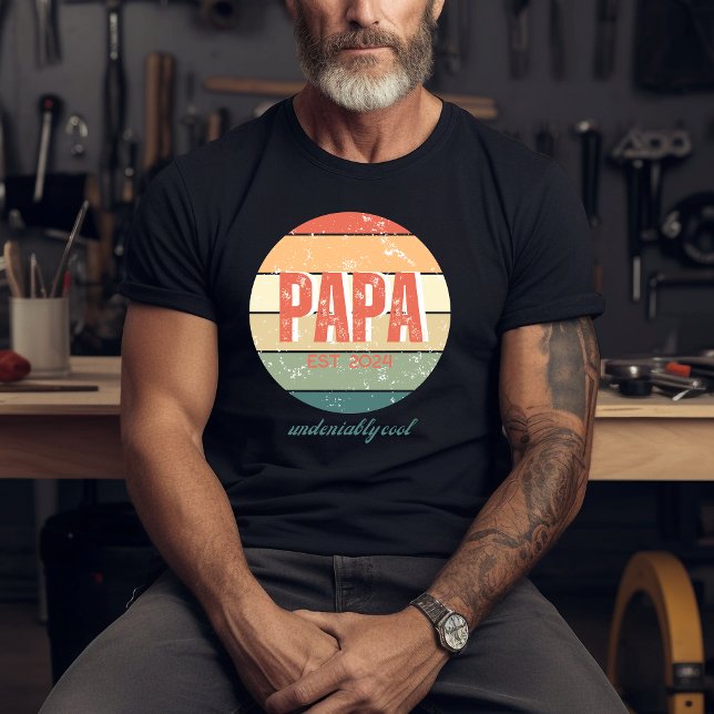 Papa Undeniably Cool Retro Sun T-shirt (Creator Uploaded)