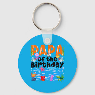Papa Under Sea Birthday Party Boys Ocean Sea Key Ring