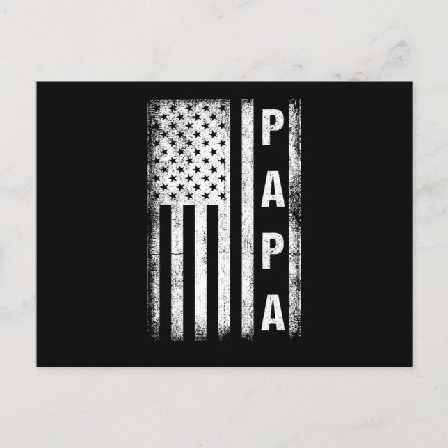 Papa USA Flag Father Dad Daddy Fathers Day Family  Postcard (Front)