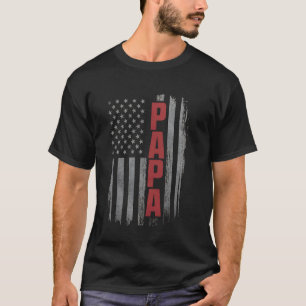 Papa USA Flag Gift for Dad Fathers Day Gift from D T-Shirt