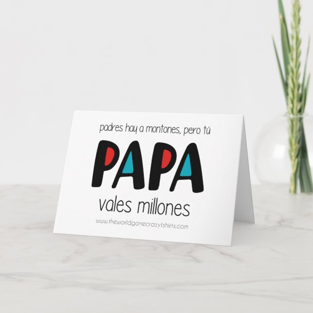 Papa vales millones thank you card (Front)