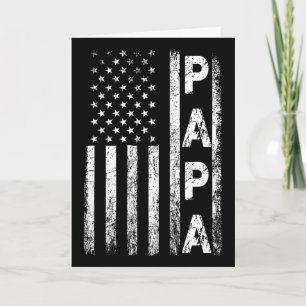 Papa Vintage American Flag Father's Day 4th Of Jul Card