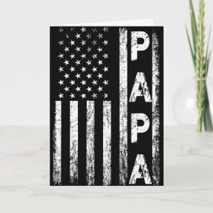 Papa Vintage American Flag Father's Day 4th Of Jul Card