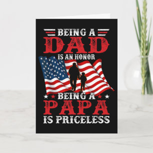 Papa Vintage American Flag Father's Day 4th Of Jul Card