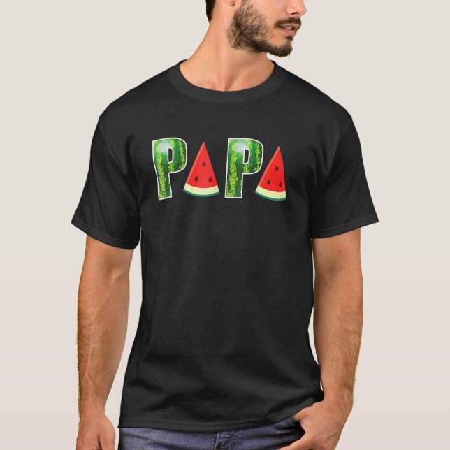 Papa Watermelon  Melon Summer Frutti Tutti Party T-Shirt (Front)