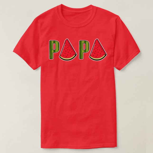 Papa Watermelon Summer Fruit Watermelon Slice Fath T-Shirt (Design Front)