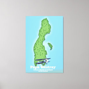 Papa Westray Scotland map. Canvas Print