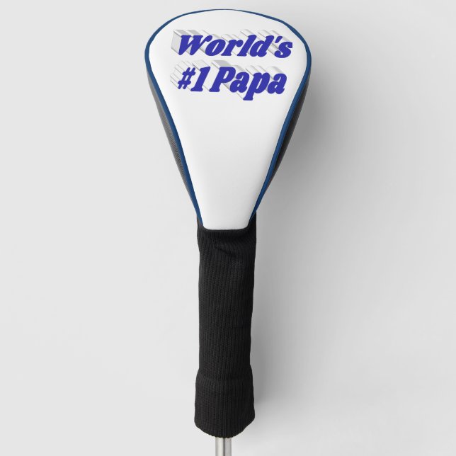 Papa with blue text   golf head cover (Front)